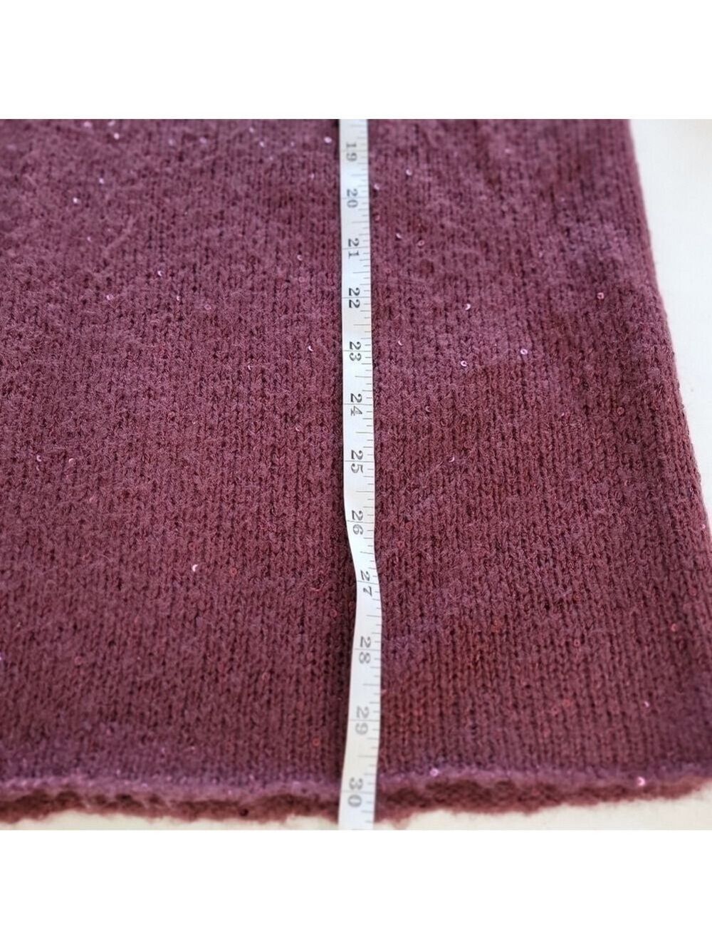 J Jill Mohair Blend Maroon Sequin Long Open Cardigan Sweater Size Medium EUC - Picture 6 of 8